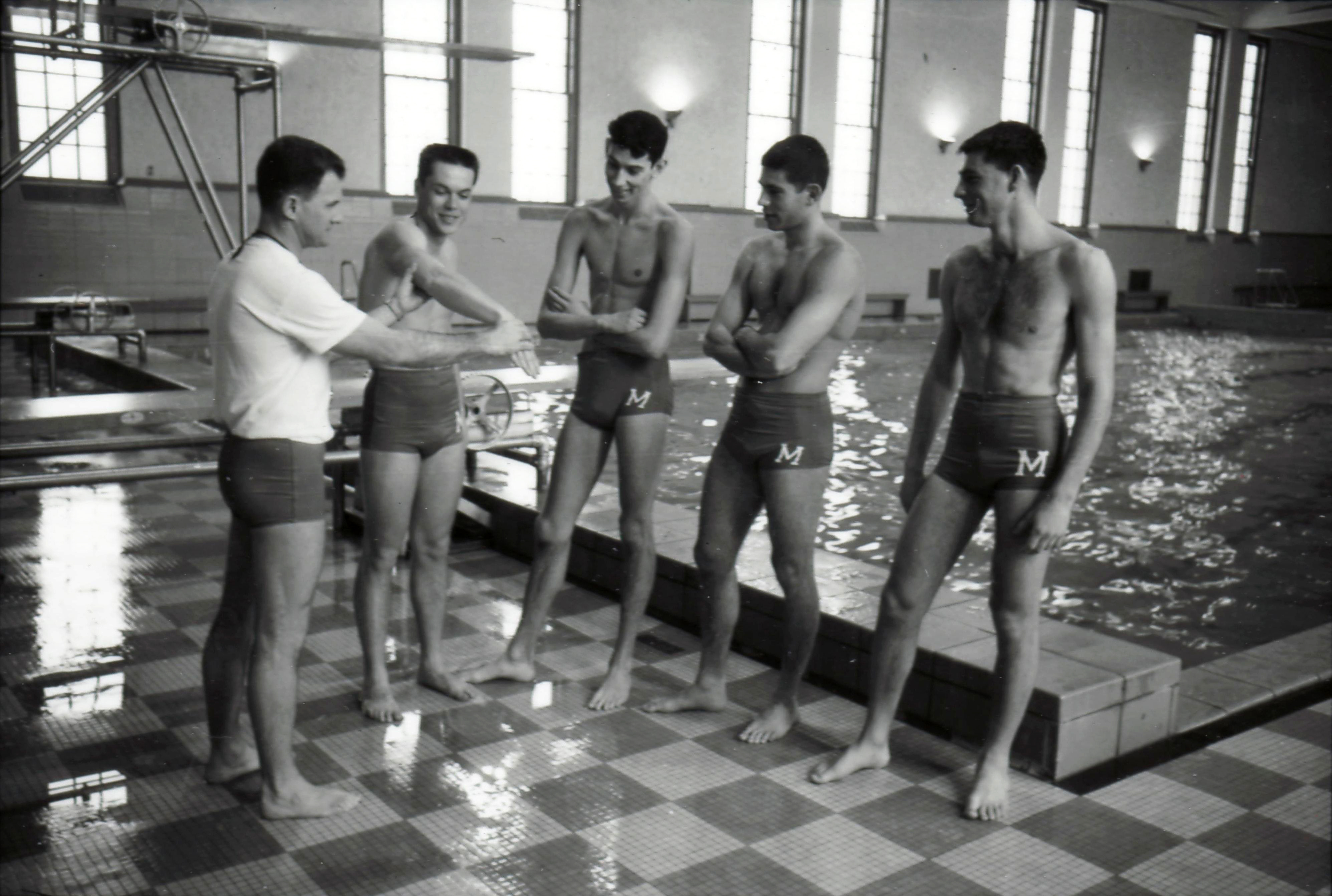 Best of Naked men swimming pool