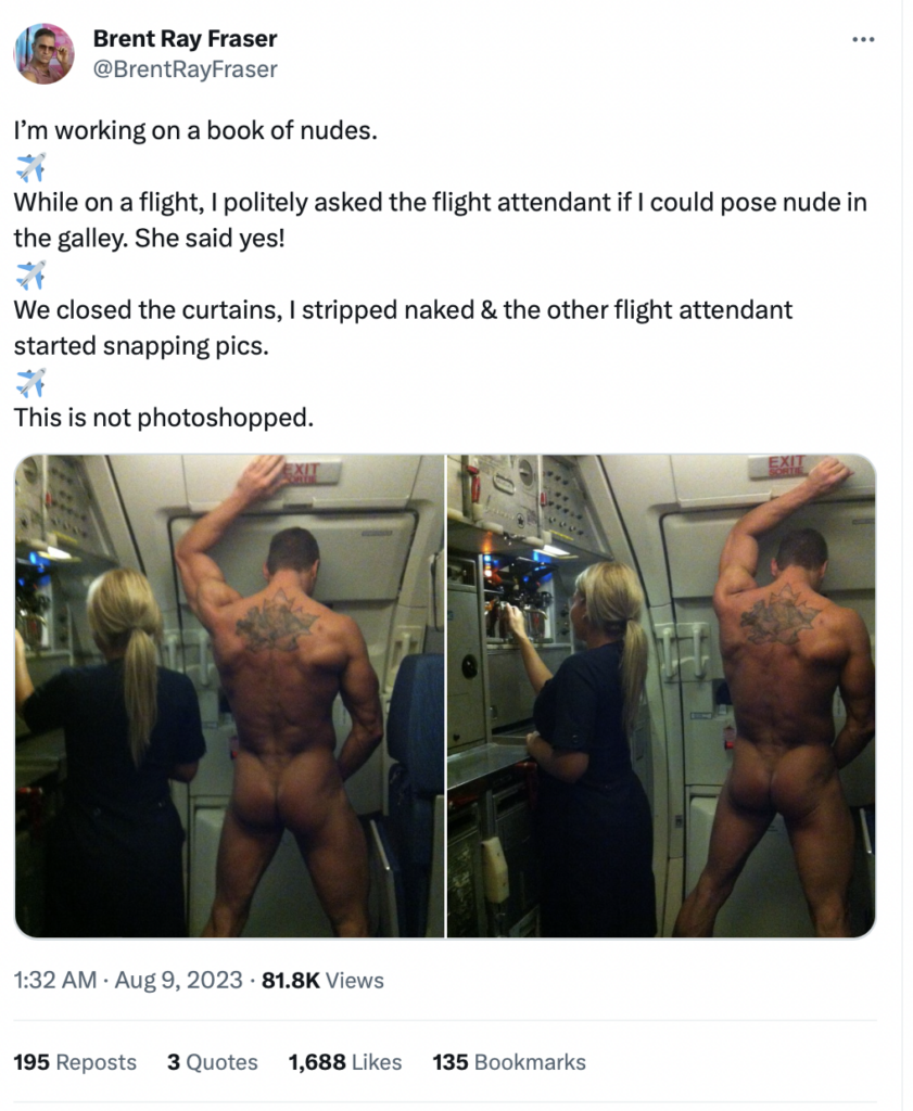 nude on plane