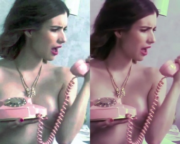 Emma Roberts Nipple black dp